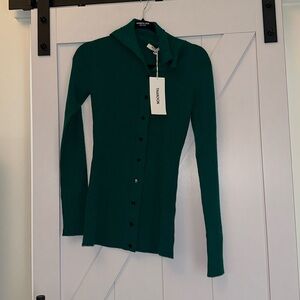 100% Merino Wool Turtleneck Sweater Green